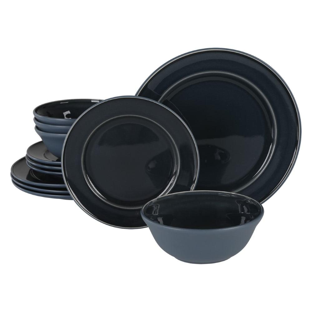 Blue Porcelain 12-Piece Dinnerware Set for 4