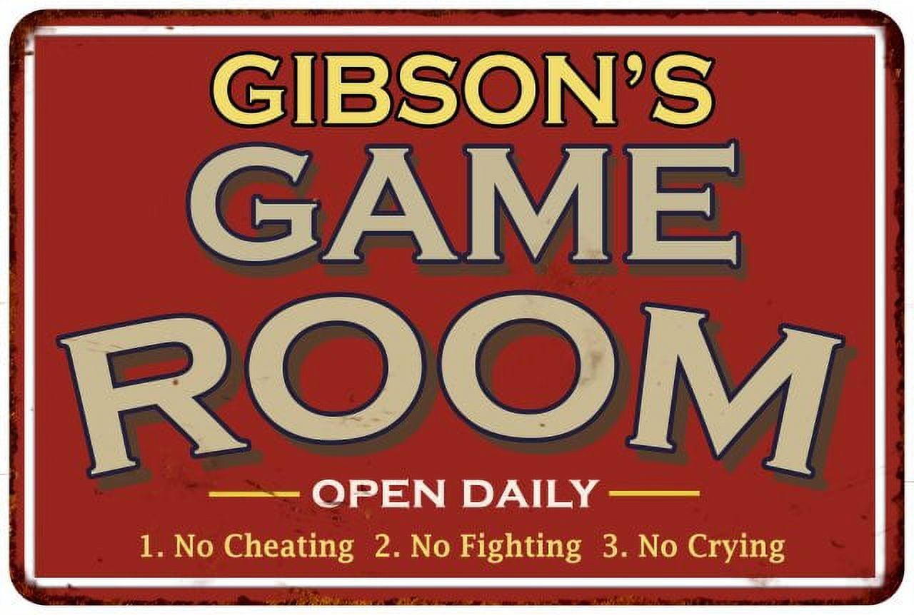 Game Room Sign Rustic Wall decor Gameroom Signs Home Vintage Decorations Games Arcade Retro Video Gamer Art Gaming wall art Size: 8 x 12 Inches