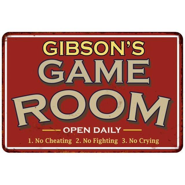 Game Room Sign Rustic Wall decor Gameroom Signs Home Vintage Decorations Games Arcade Retro Video Gamer Art Gaming wall art Size: 8 x 12 Inches
