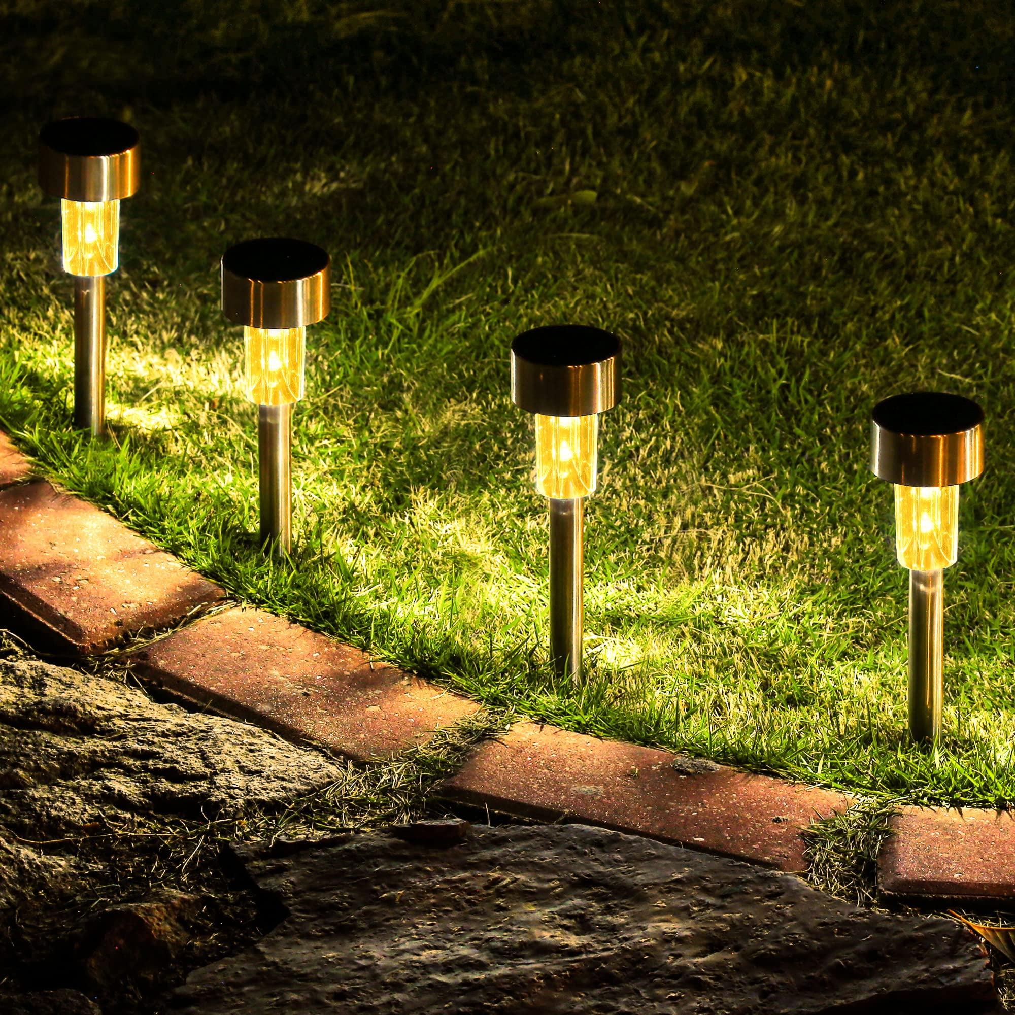 Stainless Steel Solar LED Pathway Lights Multipack