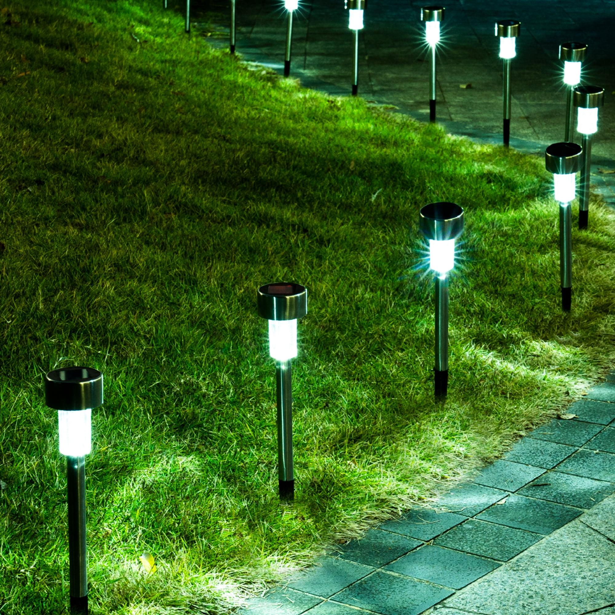 Stainless Steel Solar LED Pathway Lights Multipack