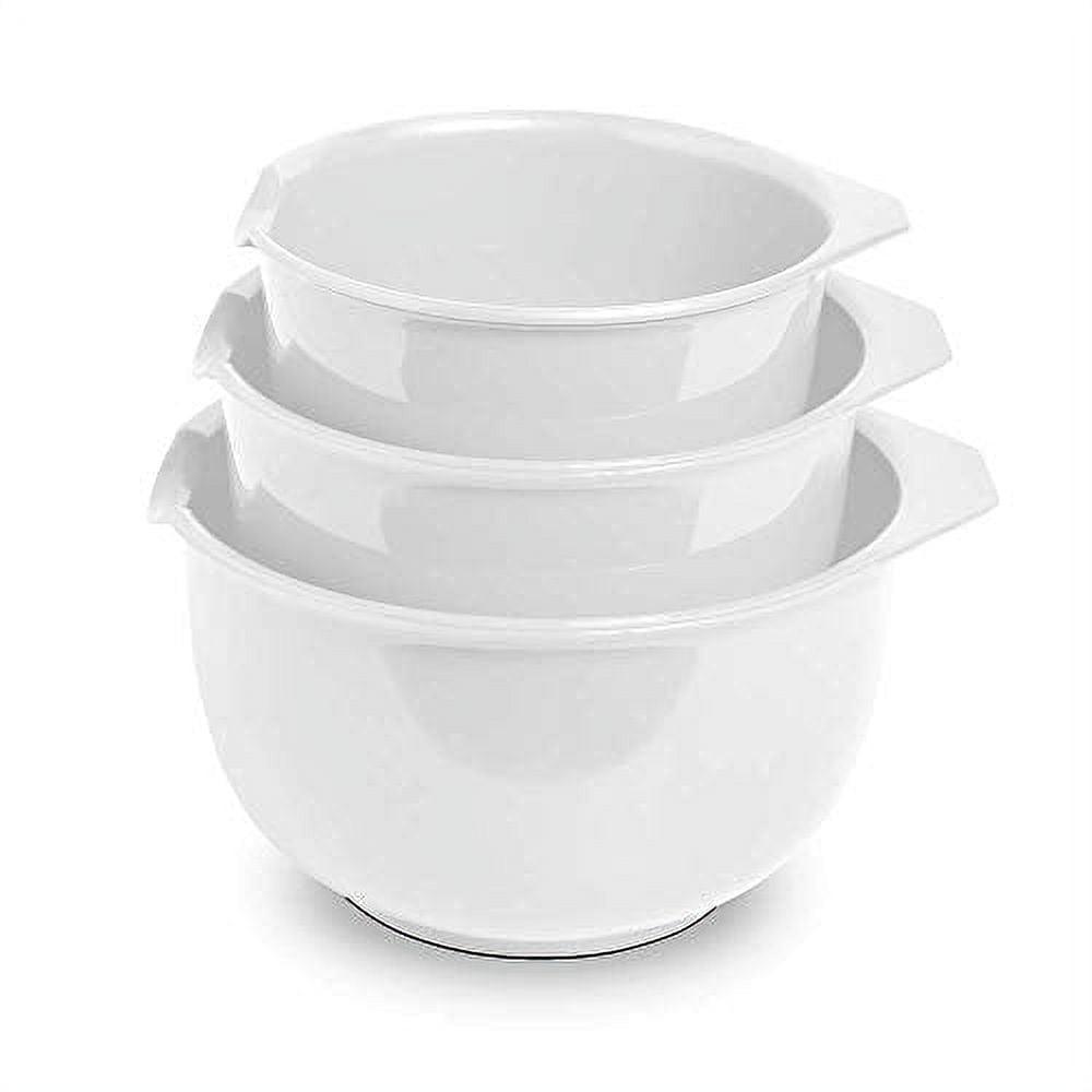Classic White Nesting Mixing Bowls Set with Pour Spouts, 3.6L