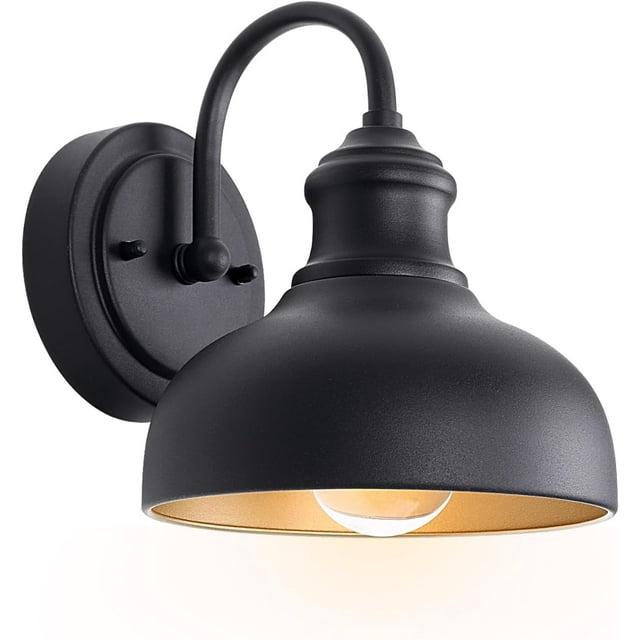 GOALPLUS Black Outdoor Gooseneck Light for Barn, Small Farmhouse Exterior Light Fixtures