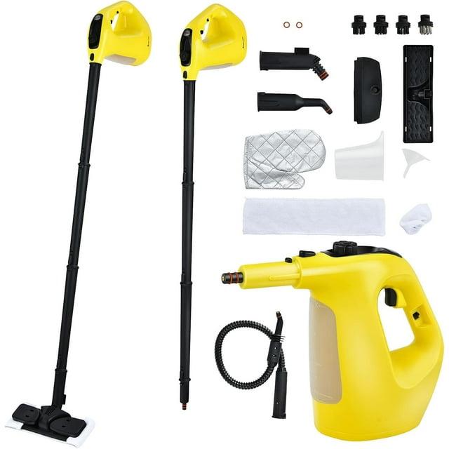 1400W Multipurpose Pressurized Steam Cleaner Mop W/ 17 Pieces Accessories Yellow