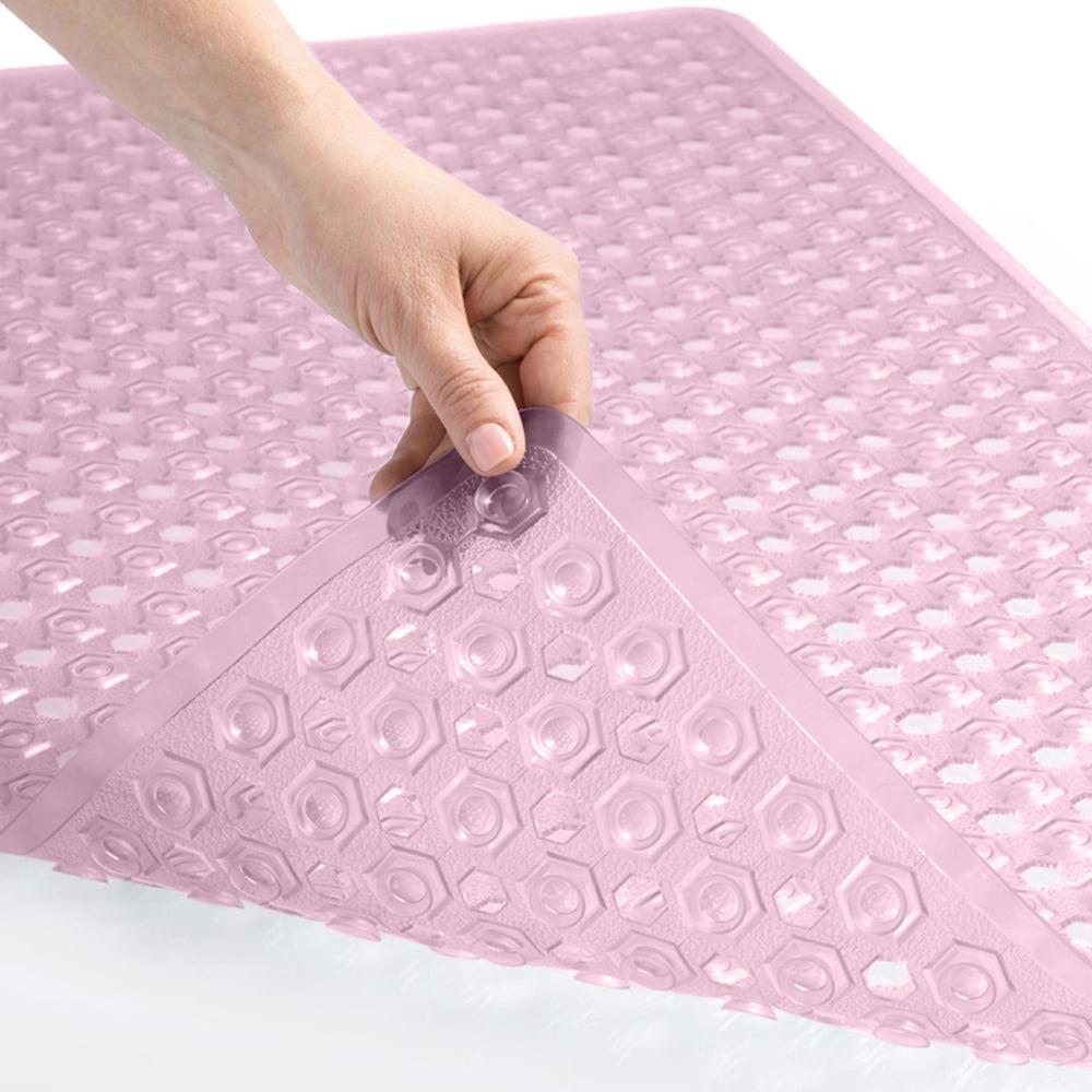 GORILLA GRIP Patented Bathtub Mat, Hundreds of Suction Cups, 35x16 Size, Light Pink Translucent