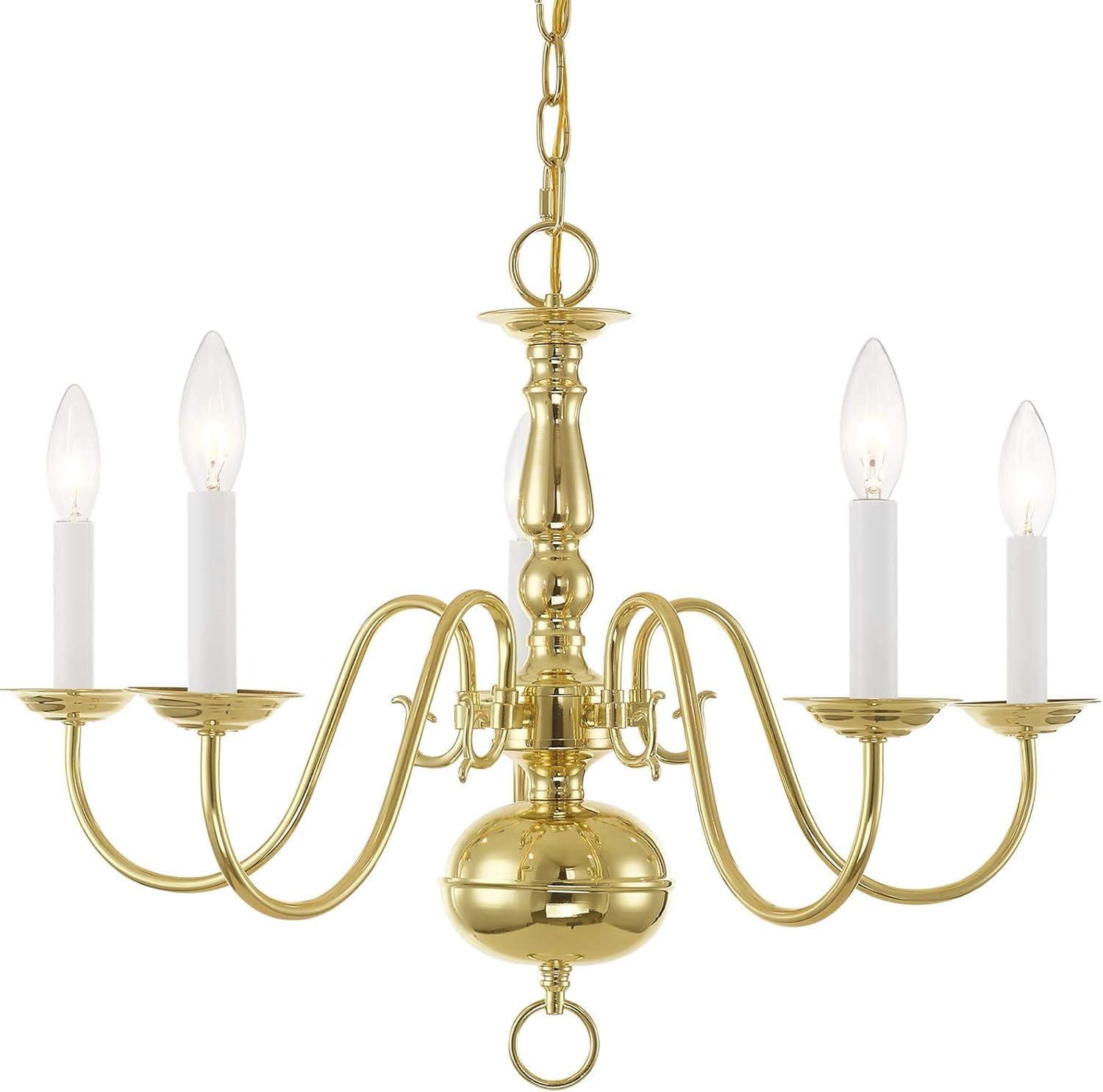 Livex Lighting Williamsburgh 5 - Light Chandelier in  Polished Brass