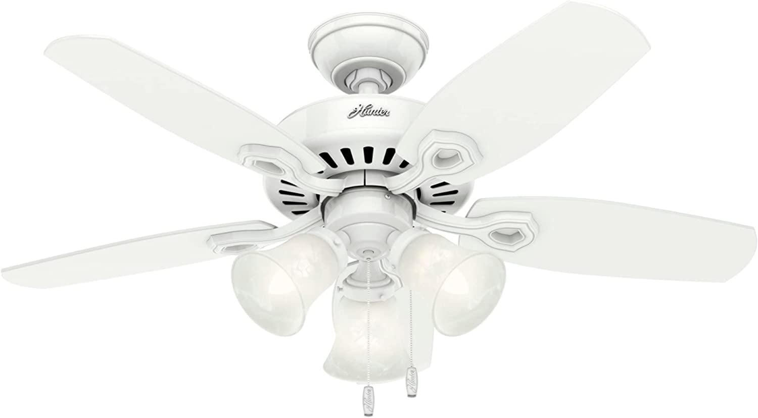 42" Snow White Low Profile Ceiling Fan with Light Kit