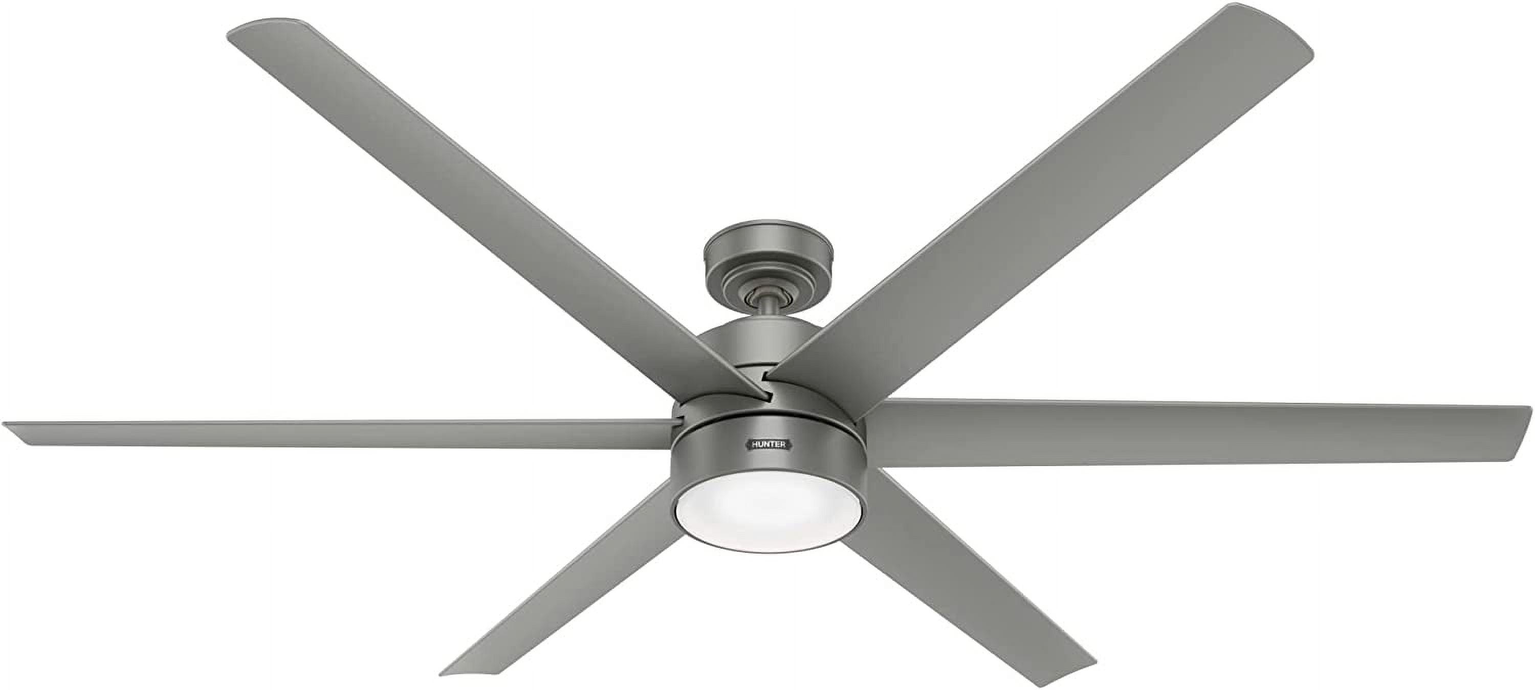 Solaria 72" Matte Silver Outdoor Ceiling Fan with LED Light and Remote