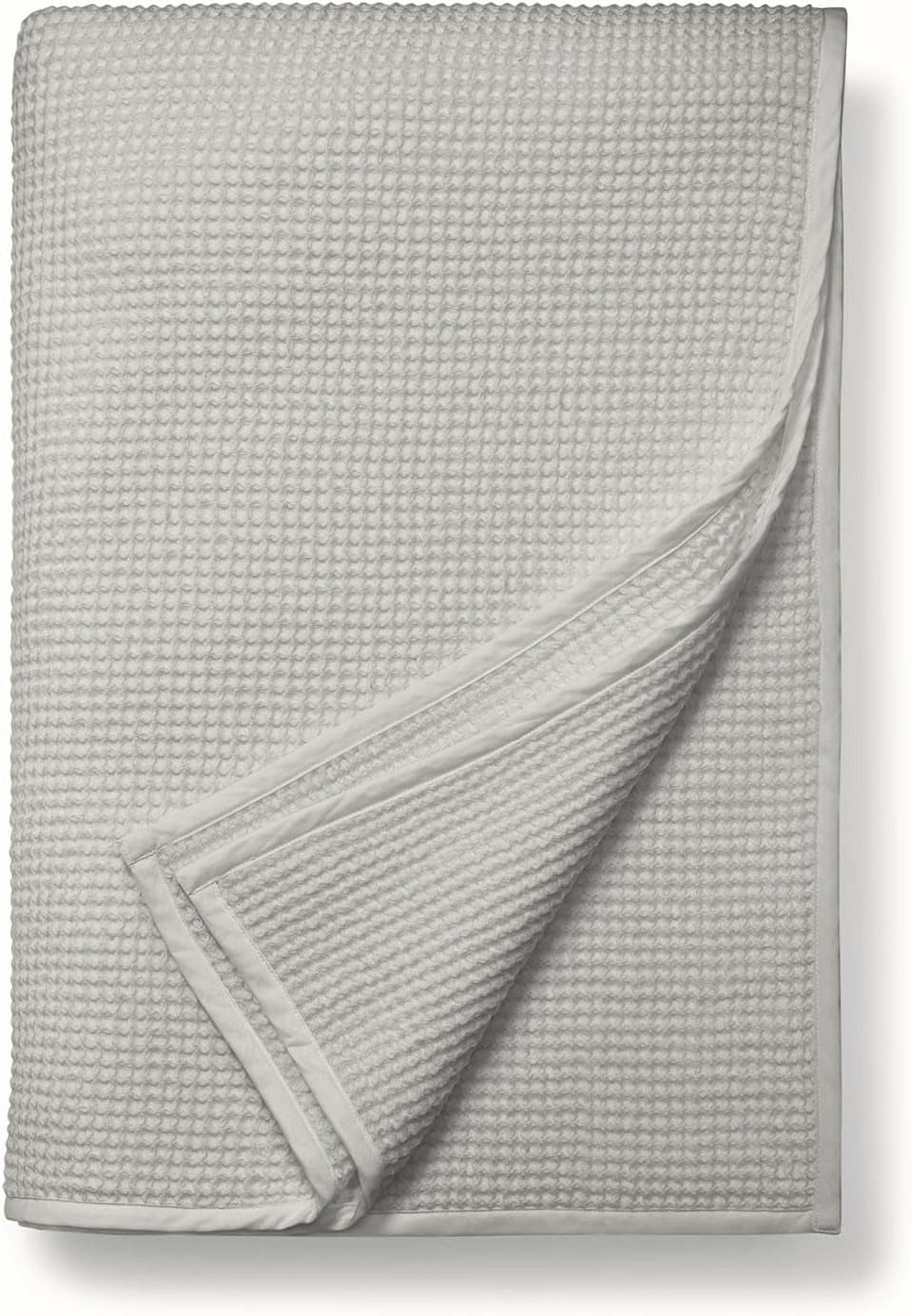 Gray Organic Cotton Waffle Weave Full Blanket