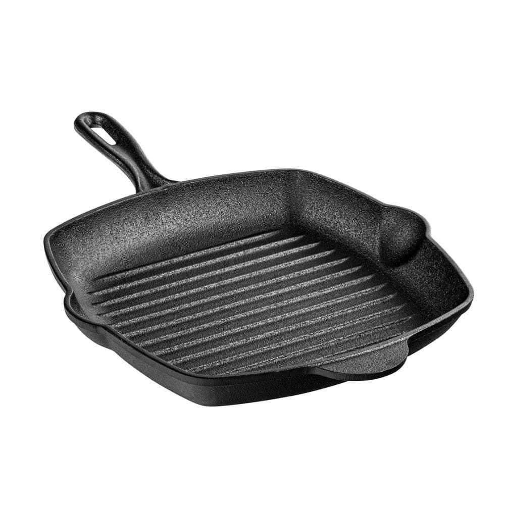 GraniteStone 10.25 inch Pre-Seasoned Cast Iron Square Grill Pan