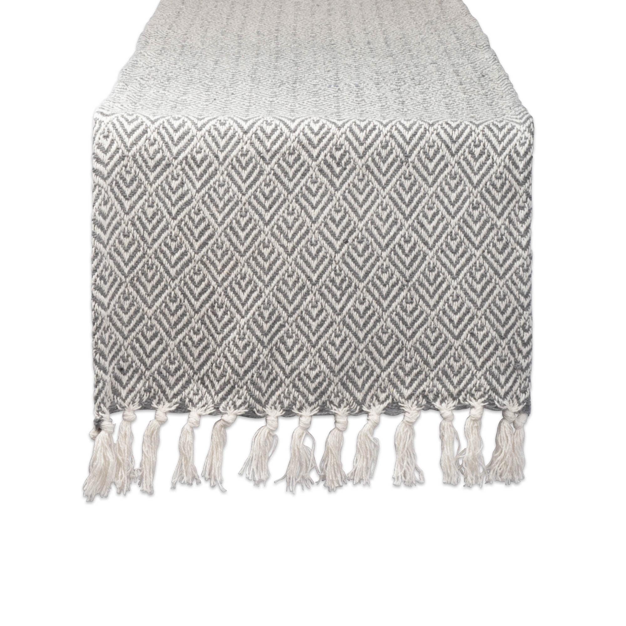 GRAY DIAMOND TABLE RUNNER 15x72