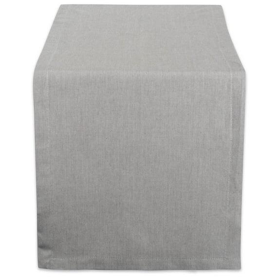 GRAY SOLID CHAMBRAY TABLE RUNNER 14x72