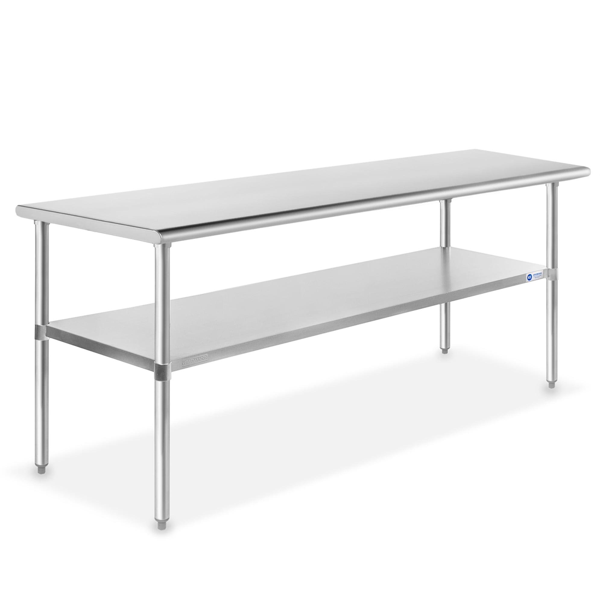 GRIDMANN 30" D x 34.5" H Stainless Steel Prep Station with Undershelf
