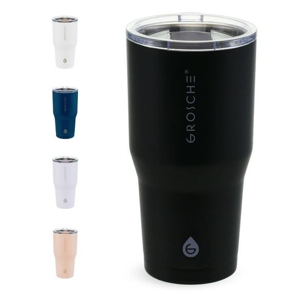 GROSCHE YUKON 20 OZ Insulated Travel Mug, Coffee Tumbler with Slider Lid, Graphite Black