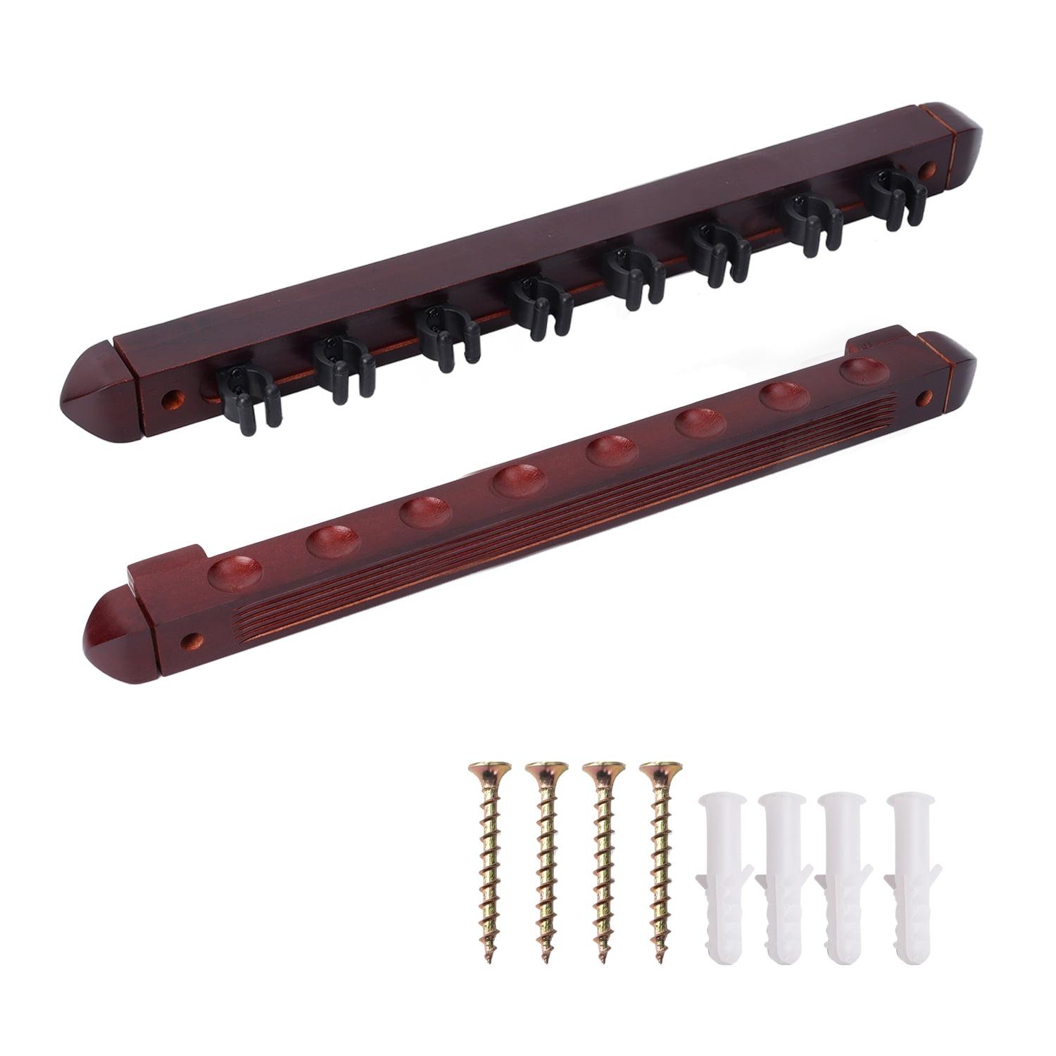 GSE Games & Sports Expert 2-Piece Billiard Pool Cue Stick Wall Mounted Rack, Holds 8 Pool Cue Stick