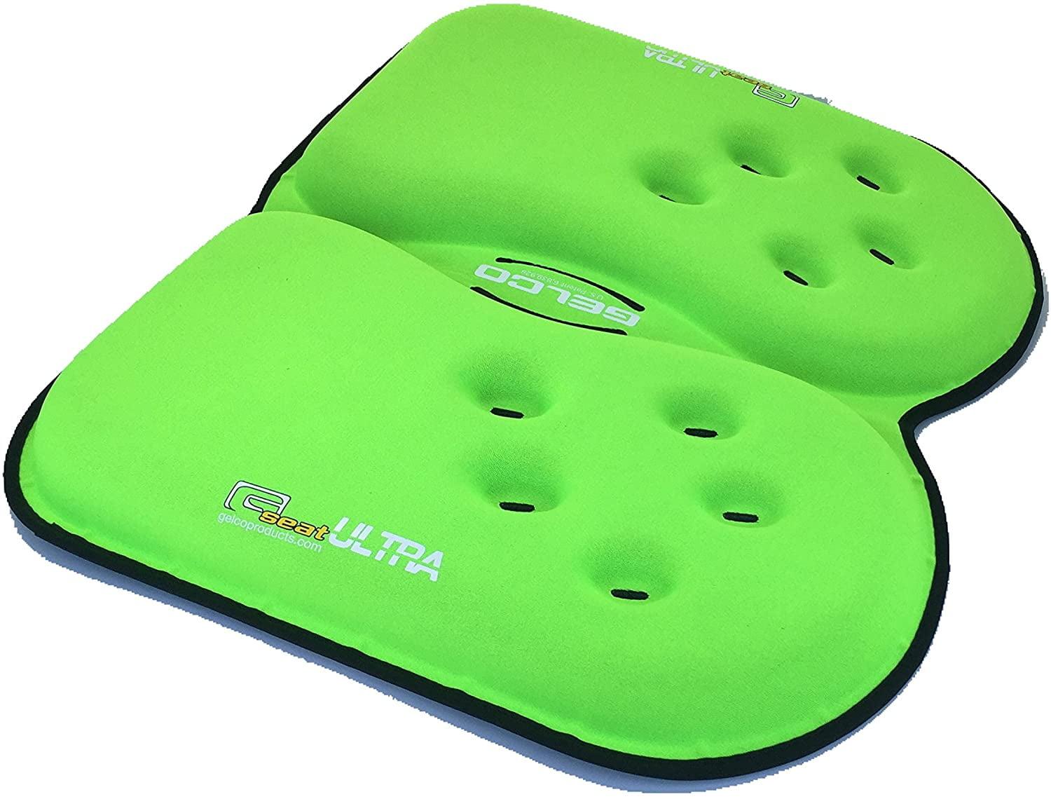 GSeat ULTRA - Travel Gel Foam Cushion, Relieves Discomfort and Promotes Healthy Posture for Car, Commute, Airplane and Travel Comfort - Green