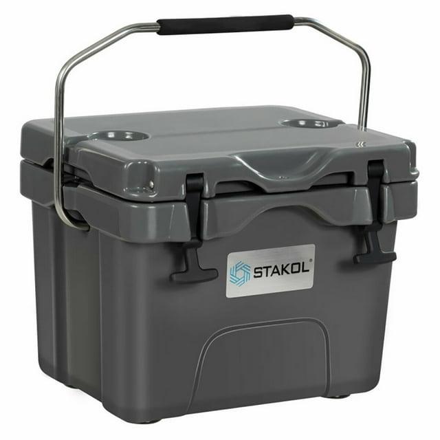 Costway 16 Quart Cooler Portable Ice Chest Leak-proof 24 Cans Ice Boxfor Camping