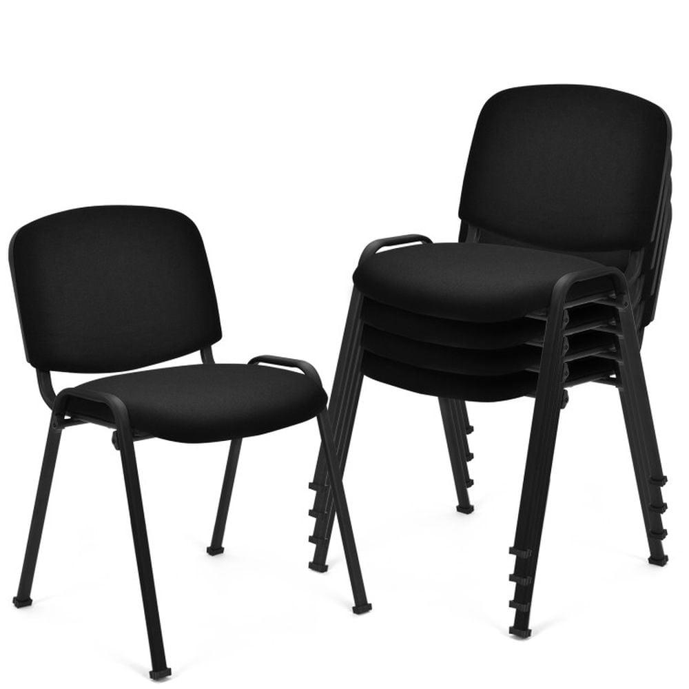 Black Metal Stacking Conference Chairs Set of 5