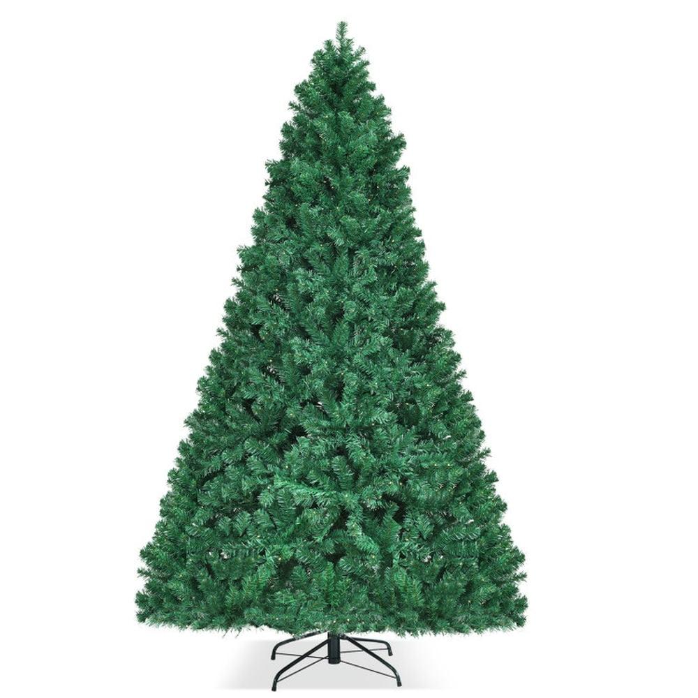 Tangkula 5/6/7/8ft Artificial Christmas Pine Tree Hinged PVC Branches with Solid Metal Legs