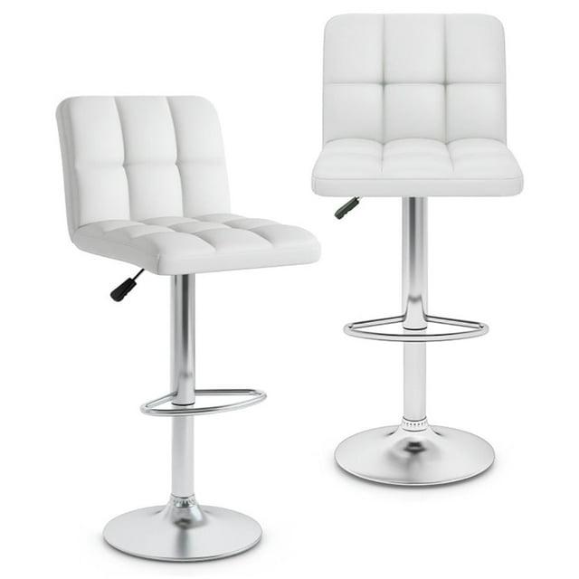 Bar Stools 1 Set Of 2, Counter Height Bar Stools, Square Cushion Bar Stools With Back, Footstool, Cafe, 2 Pieces