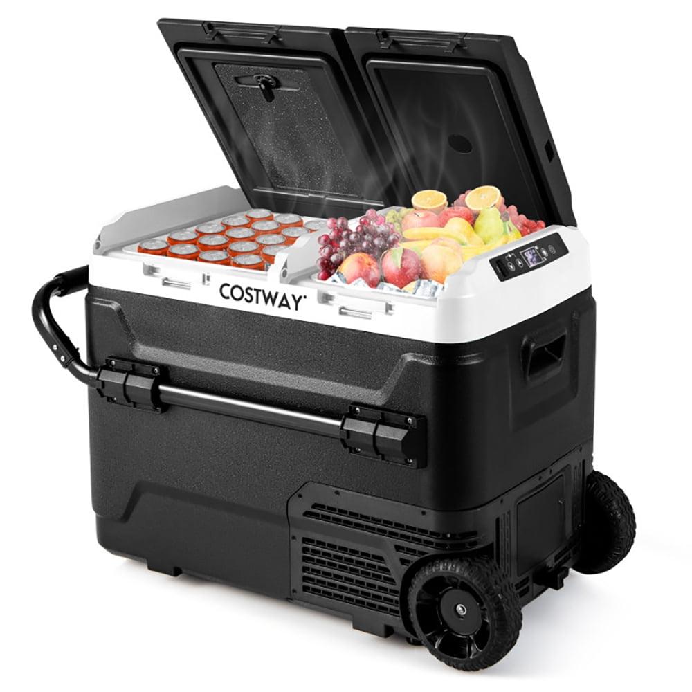 GVN Dual Zone 12V 42QT Car Refrigerator for Vehicles Camping Travel Truck RV Boat Outdoor and Home Use, Portable Freezer for Camping, Truck, RV, Travel, Boat and Home Use