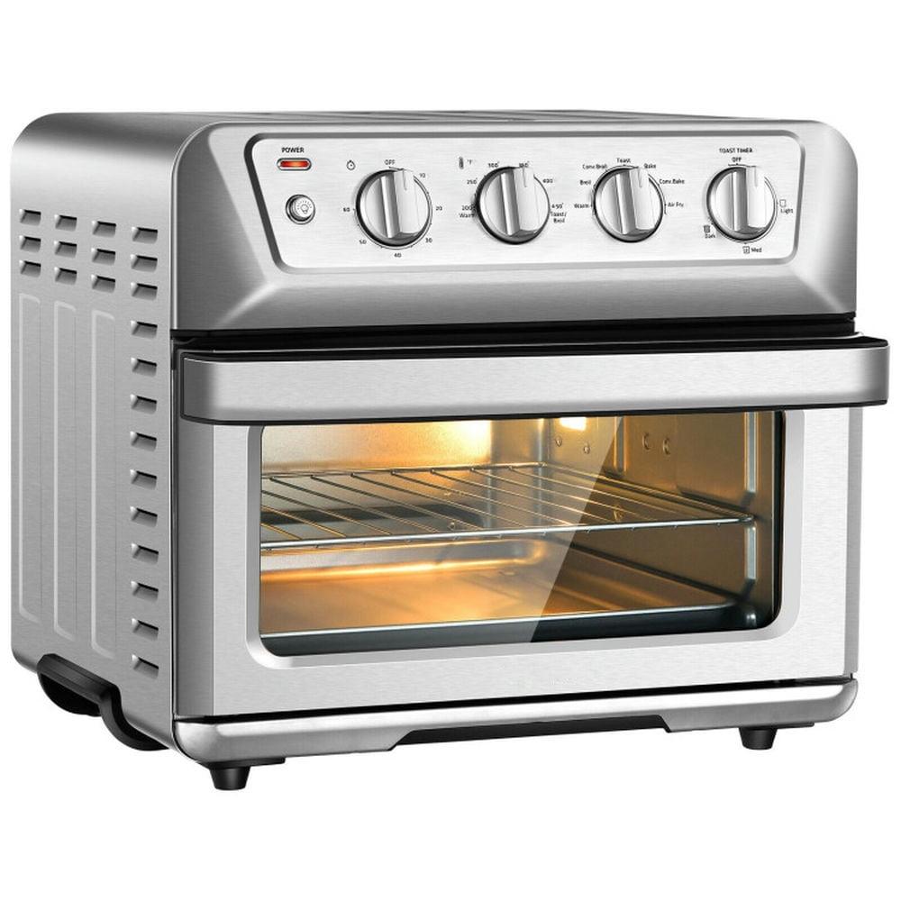 Silver 21.5QT 1800W Air Fryer Toaster Oven with Recipe Book