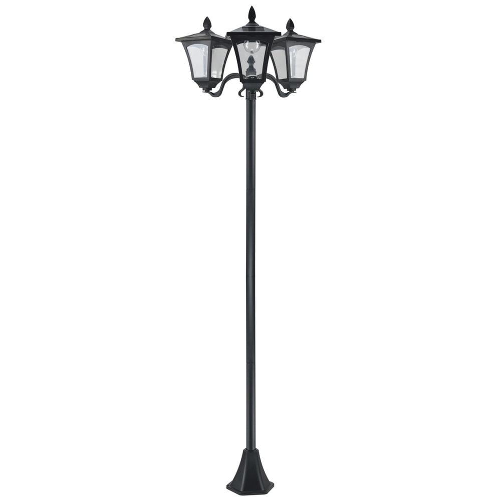 GVN Outdoor Lamp Post Lights, Triple Head Solar Powered Lamp, Street Vintage Solar Post Lamp,72 Inches