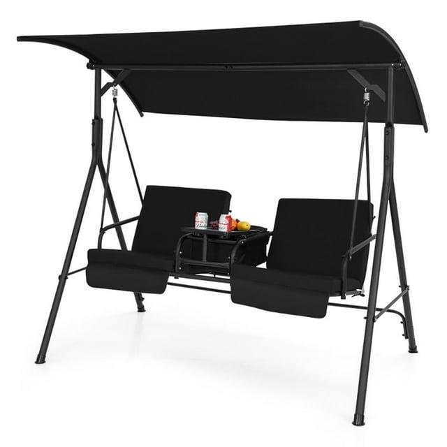 Porch Swing Chair With Adjustable Canopy