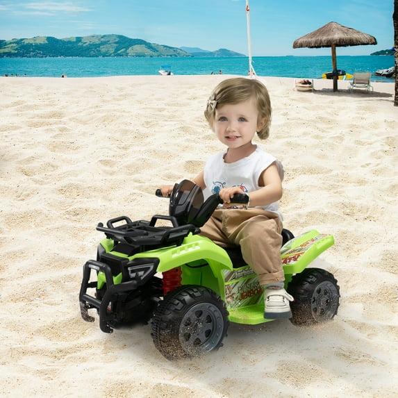 YYAo Ride on Car Truck,6V Kids Ride-On ATV Car, Powered 4-Wheeler Quad w/ Music Horn USB MP3, 1.9 MPH Max Speed, Electric Vehicle Toy for Children 18-48 Months, Green