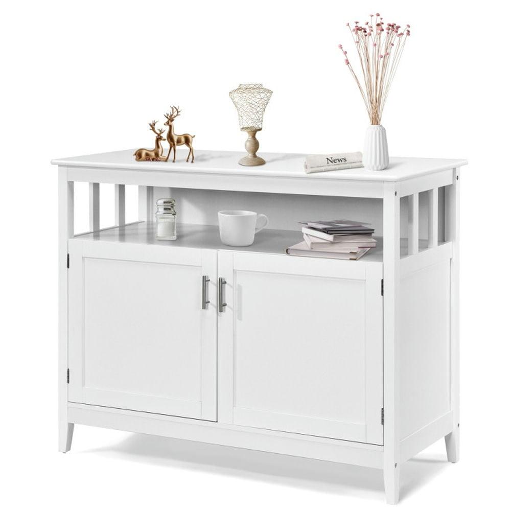 Costway Kitchen Buffet Server Sideboard Storage Cabinet w/2 Doors & Shelf White