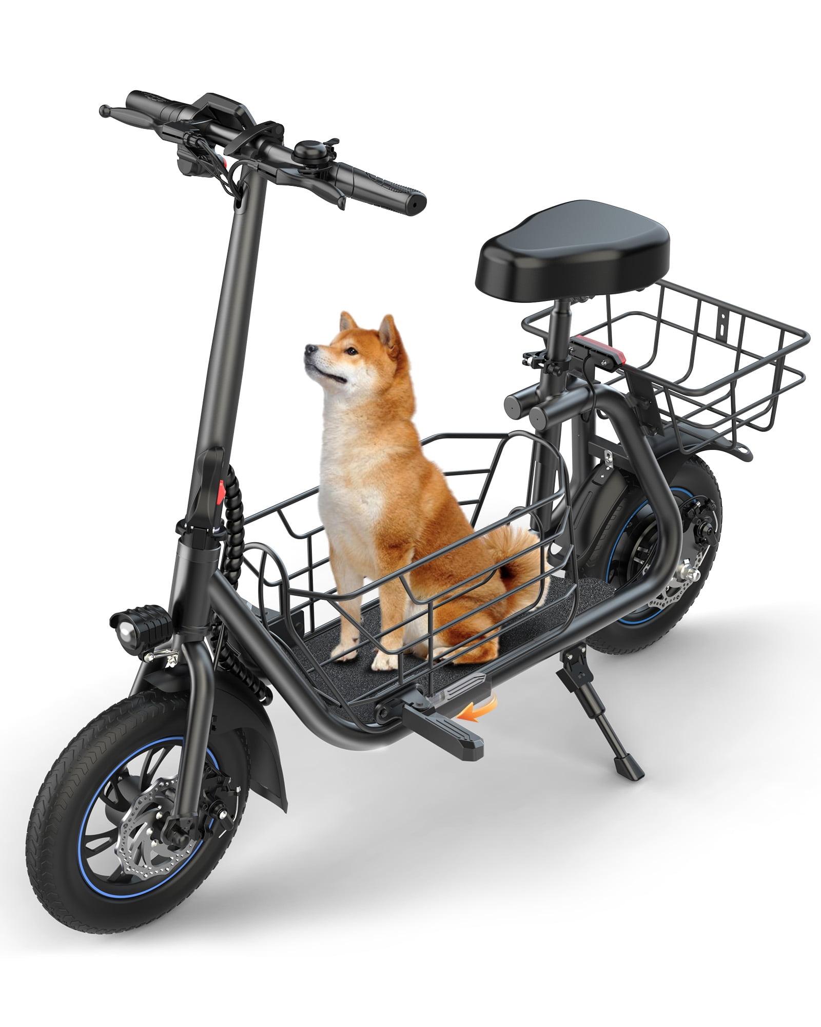 GYROOR Electric Scooter with Seat for Pets and Adults, 550W Powerful Motor 20miles Distance Max 18.6MPH Speed Spacious Storage Space LED Display, C1S