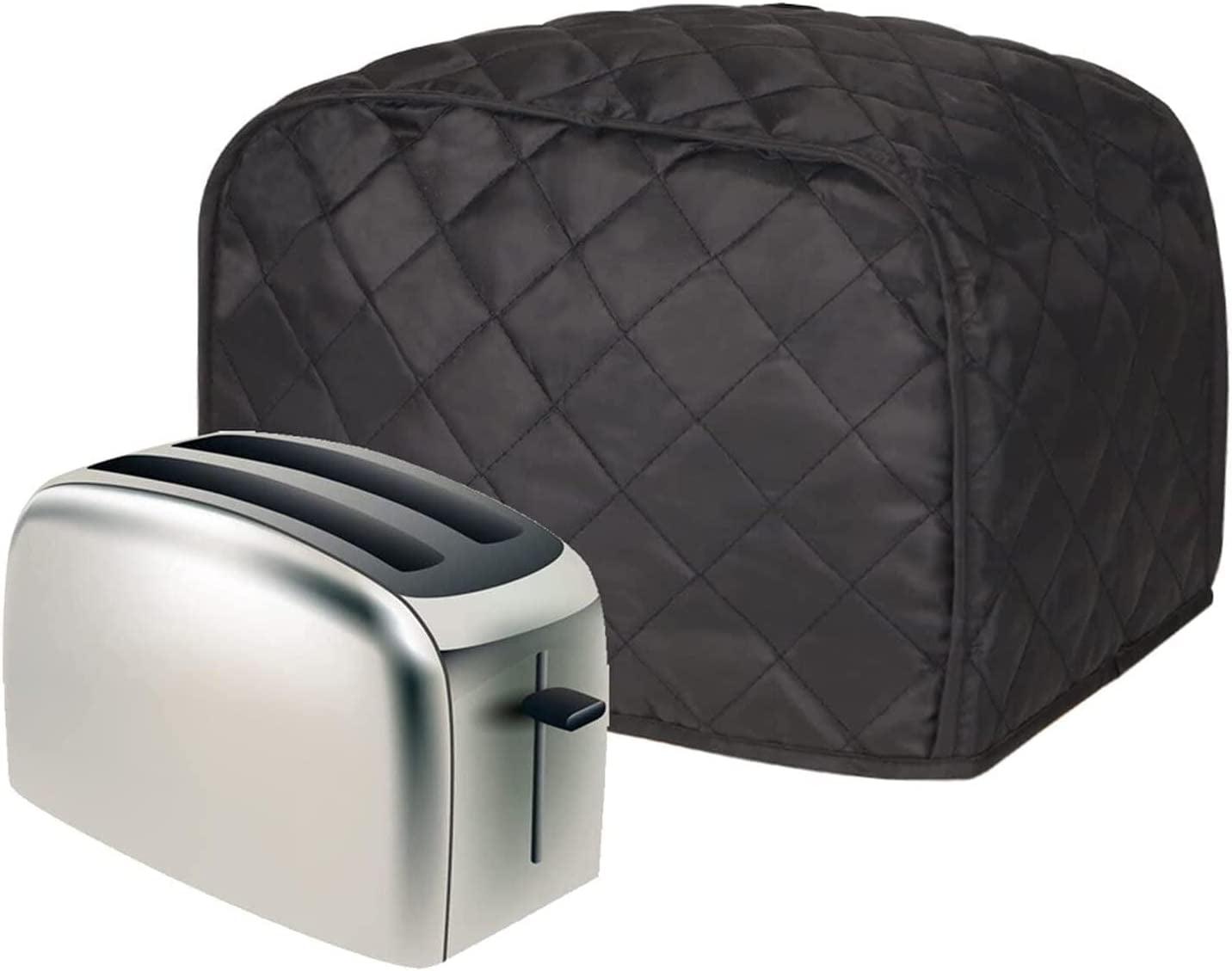 Numjaw 2-Slice Toaster Cover, Quilted Toaster Cover with Top Handle for Home, Kitchen Small Appliance Dust Fingerprint Cover(Black)