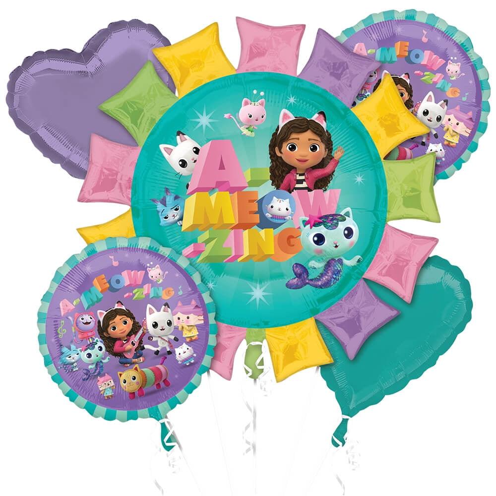 Gabby's Dollhouse Helium Foil Balloon Bouquet - 5 Pieces