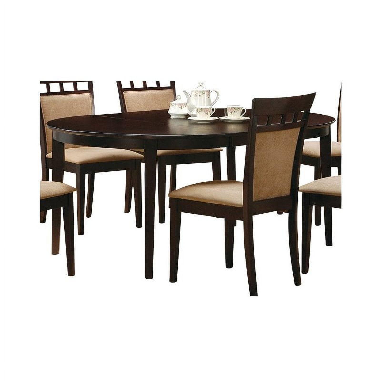 Transitional Extendable Oval Dining Table in Rich Cappuccino