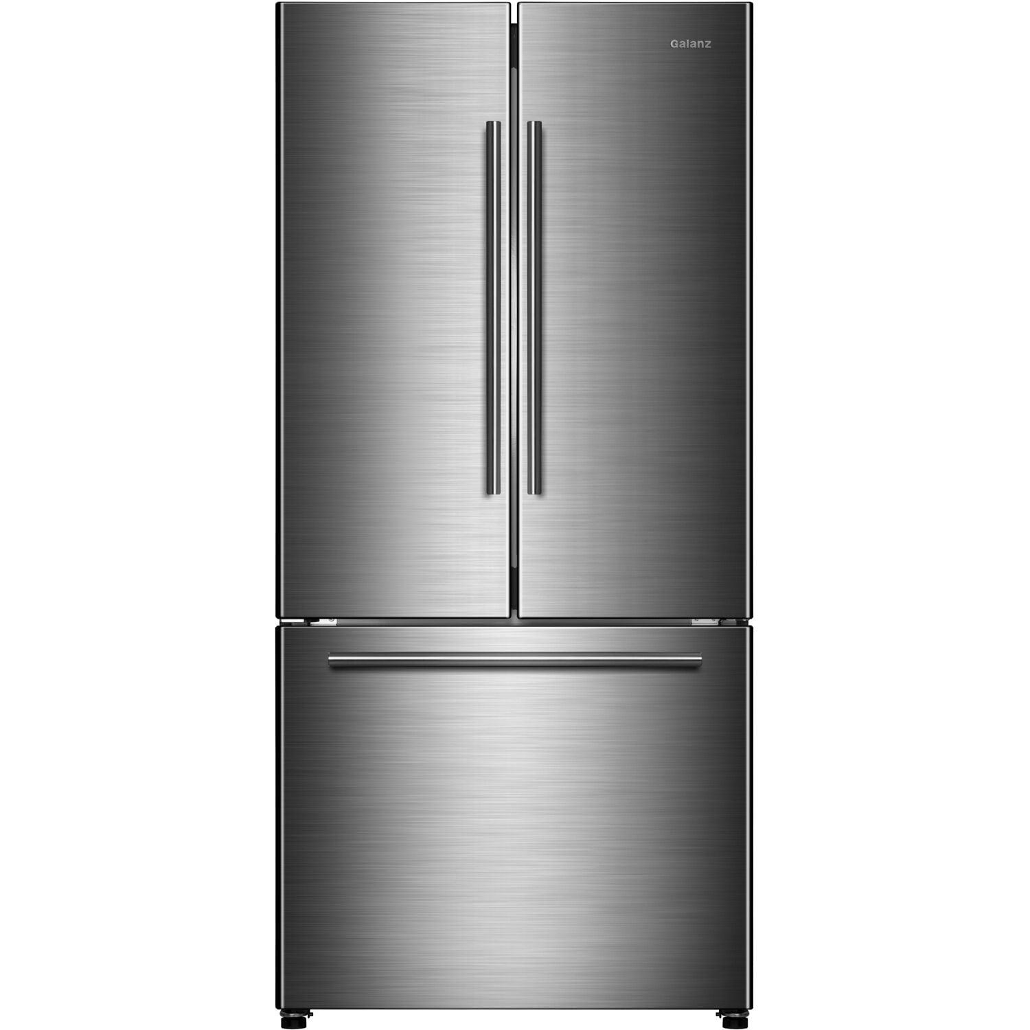 Galanz 18-Cu. ft Counter Depth 3-Door French Door Refrigerator, Stainless