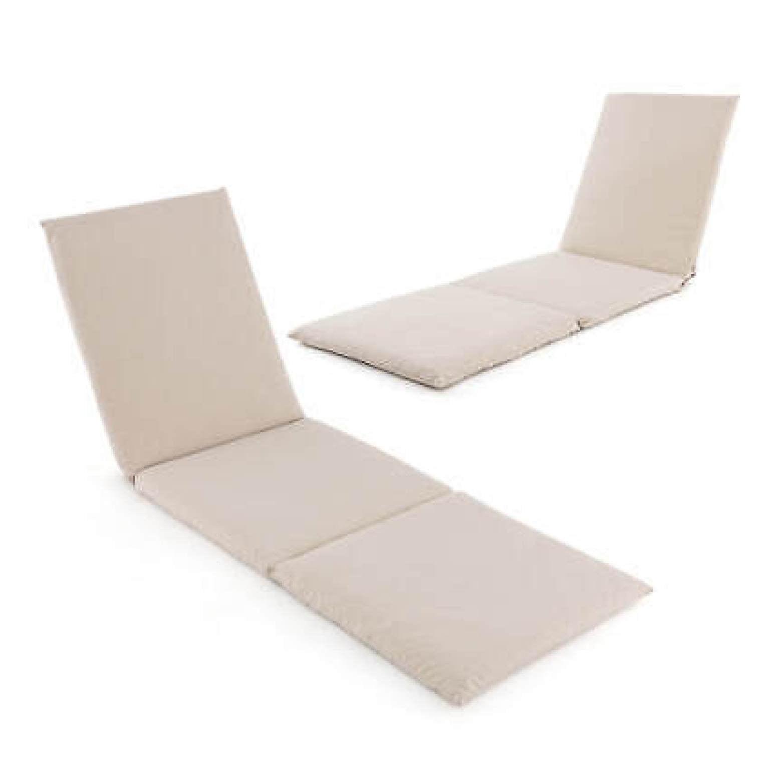 Ivy Bronx 2 Pcs Outdoor Chaise Lounge Cushion With Hook & Loop Fastener Fixing Straps Patio