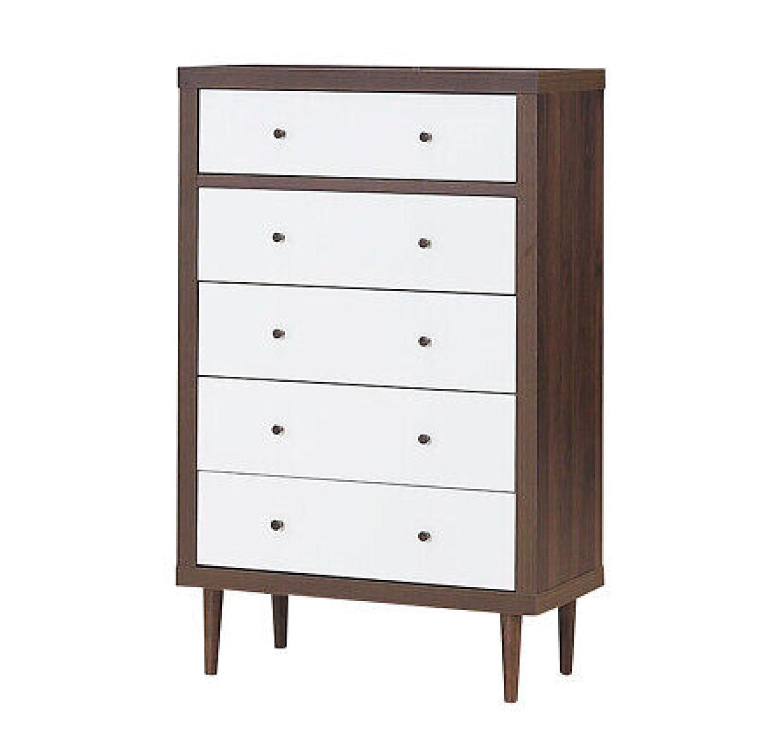 Costway 5 Drawer Dresser Wood Chest of Drawers Storage Freestanding Cabinet Organizer