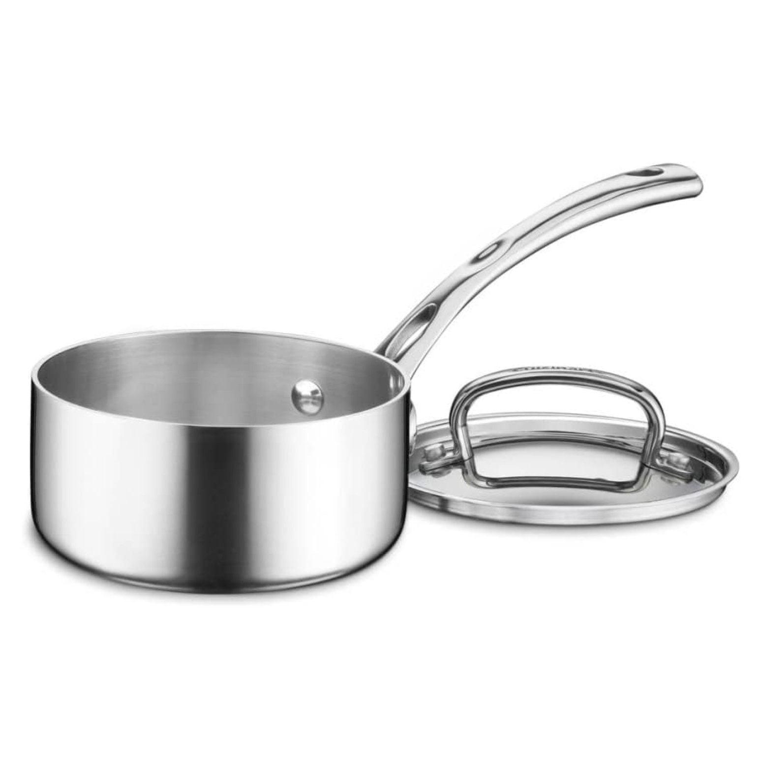 Galaxera French Classic Tri-Ply Stainless 1-Quart Saucepan with Cover,Silver