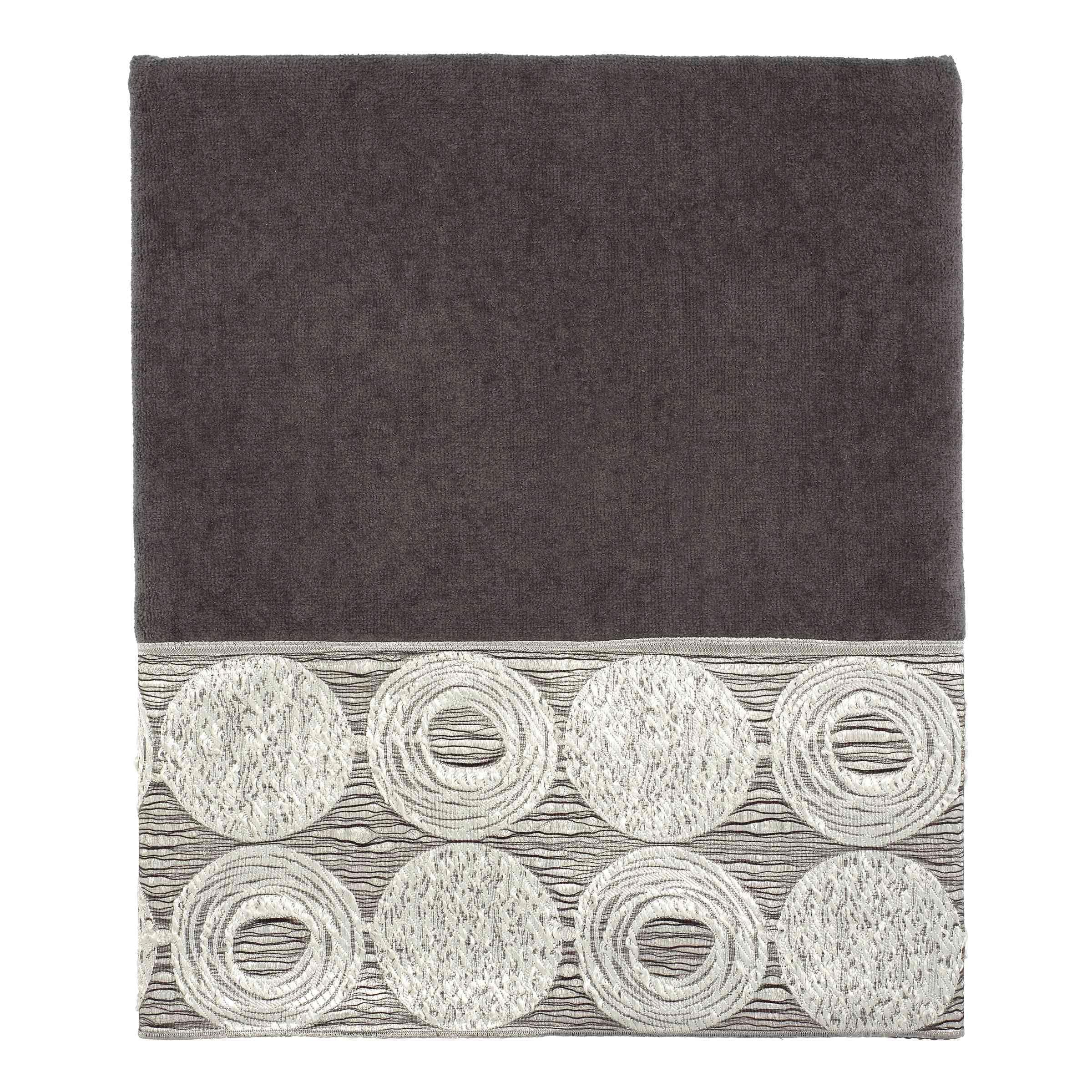 Granite Cotton Bath Towel with Metallic Border Design