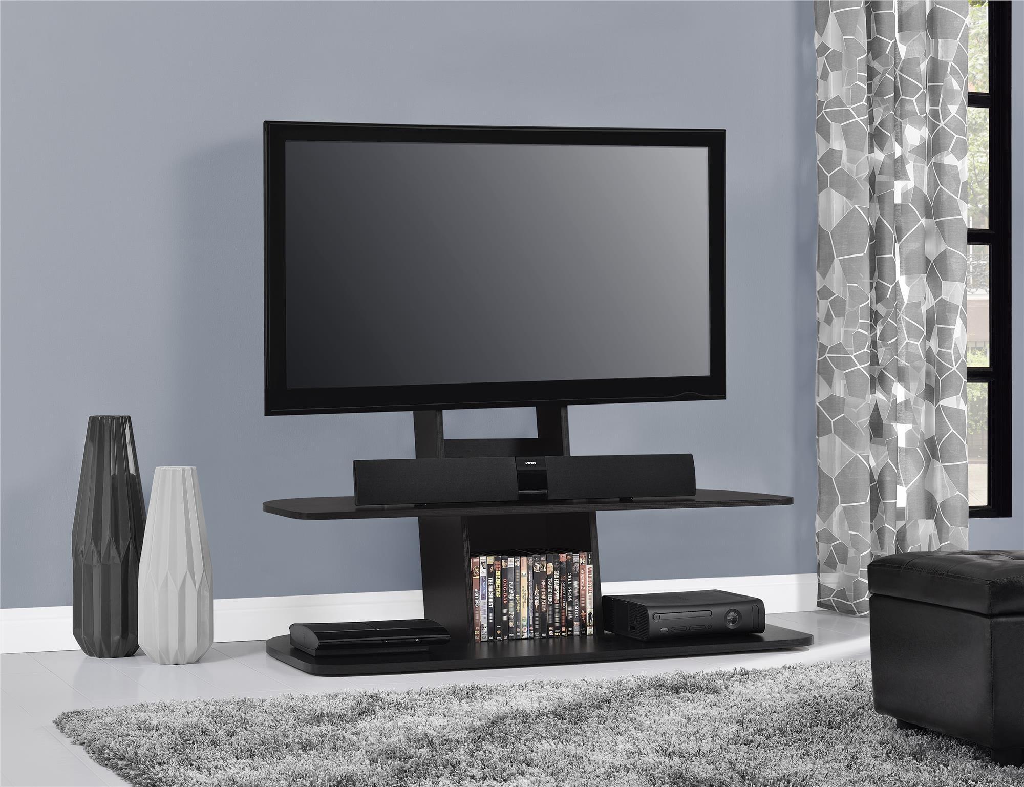 Galaxy 65" Modern Black Composite Wood TV Stand with Mount