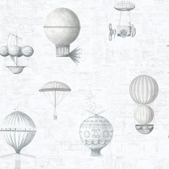 Nostalgie Steampunk Air Balloons 33' L x 21" W Wallpaper Roll