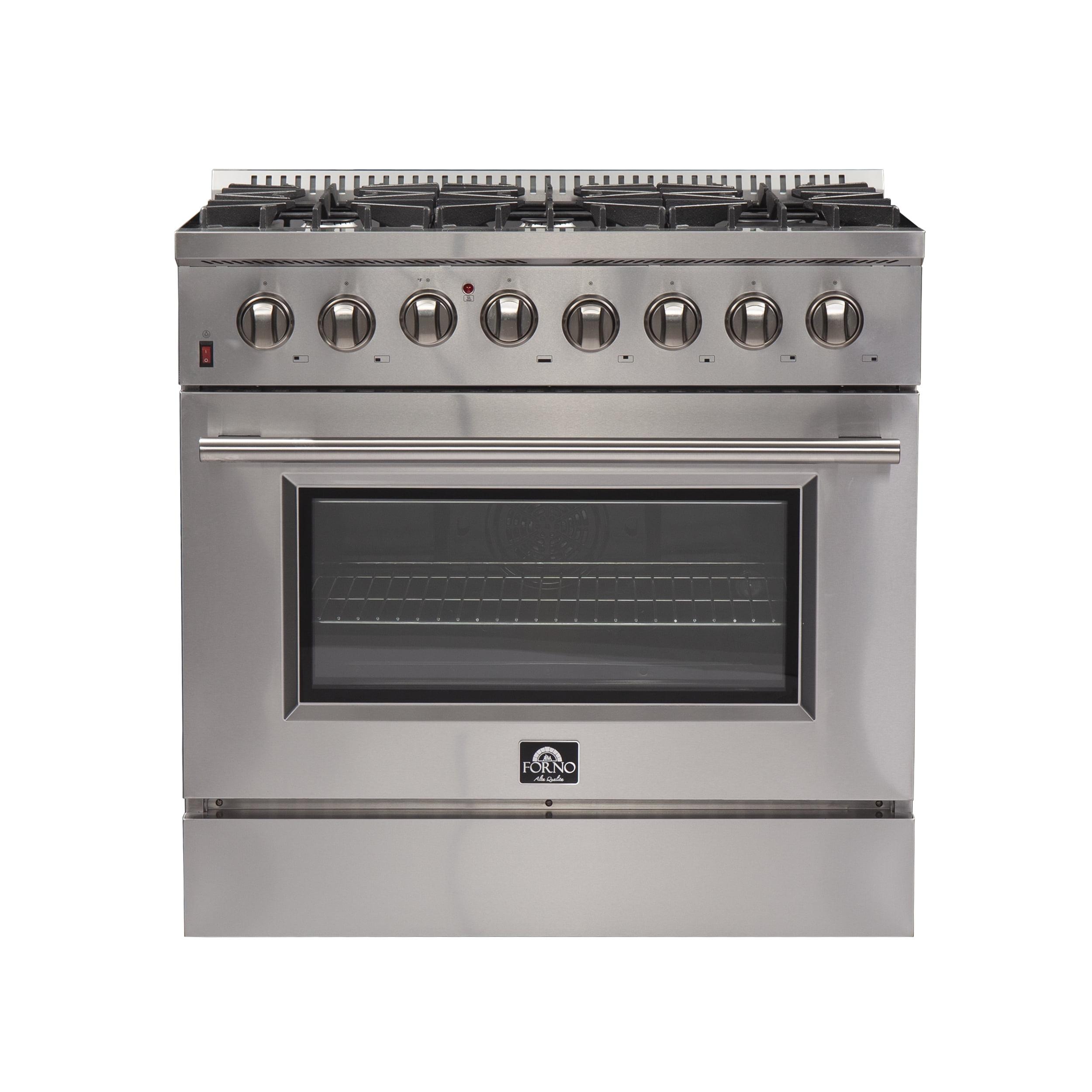 Galiano 36-inch Dual Fuel Range Stainless Steel, 6 Burners, 5.36 cu.ft. True Convection Oven