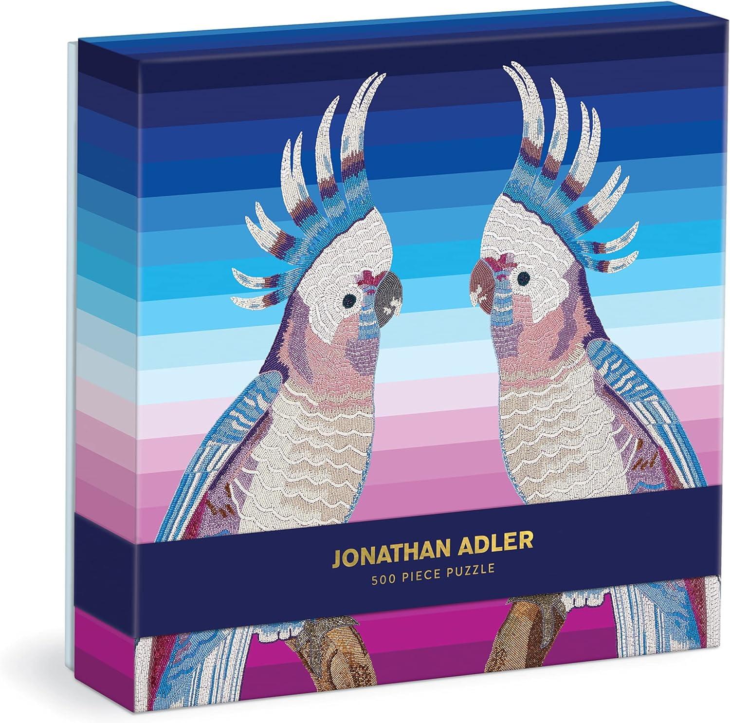 Galison Jonathan Adler Parrots 500 Piece Puzzle from Galison - 20" x 20" Puzzle Featuring Iconic Art by Jonathan Adler, Thick & Study Pieces, Challenging Jigsaw Puzzle for Adults, Great Gift Idea!