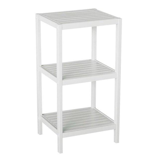 Gallerie Decor Natural Spa 3-Shelf Transitional Bamboo Tower in White