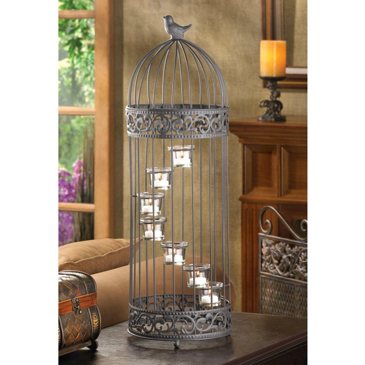 Spiral Staircase Tealight Holder with Birdcage Design