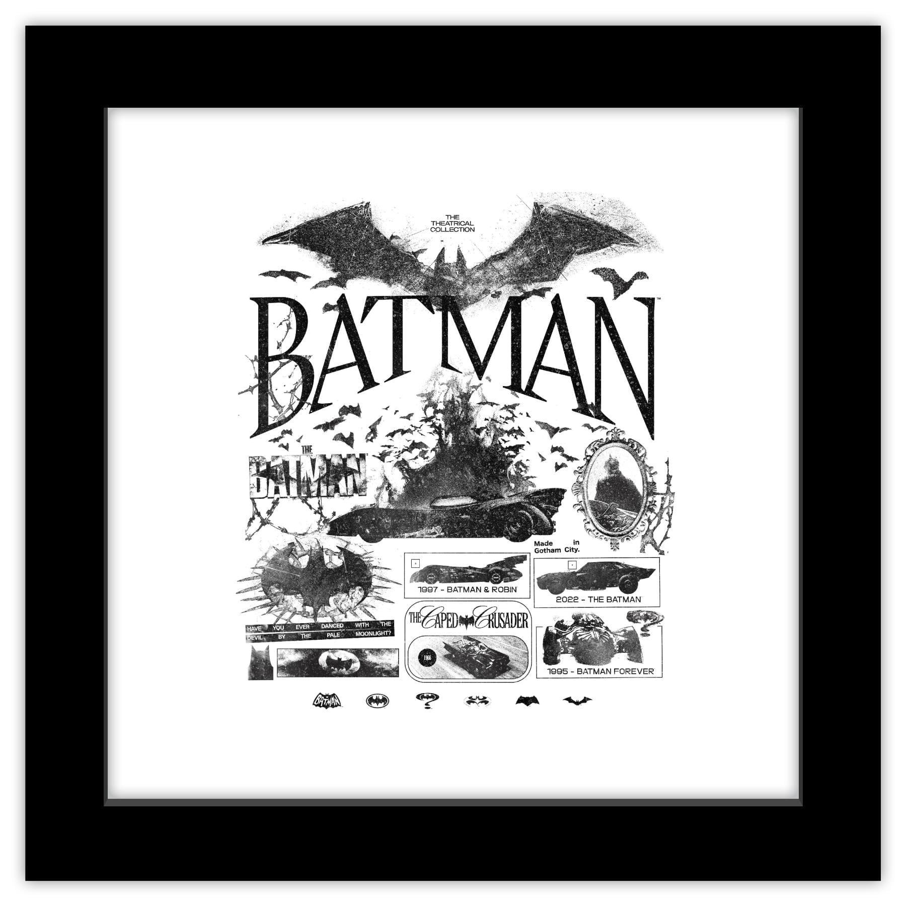 Batman 85th Anniversary Black Framed 12" x 12" Poster