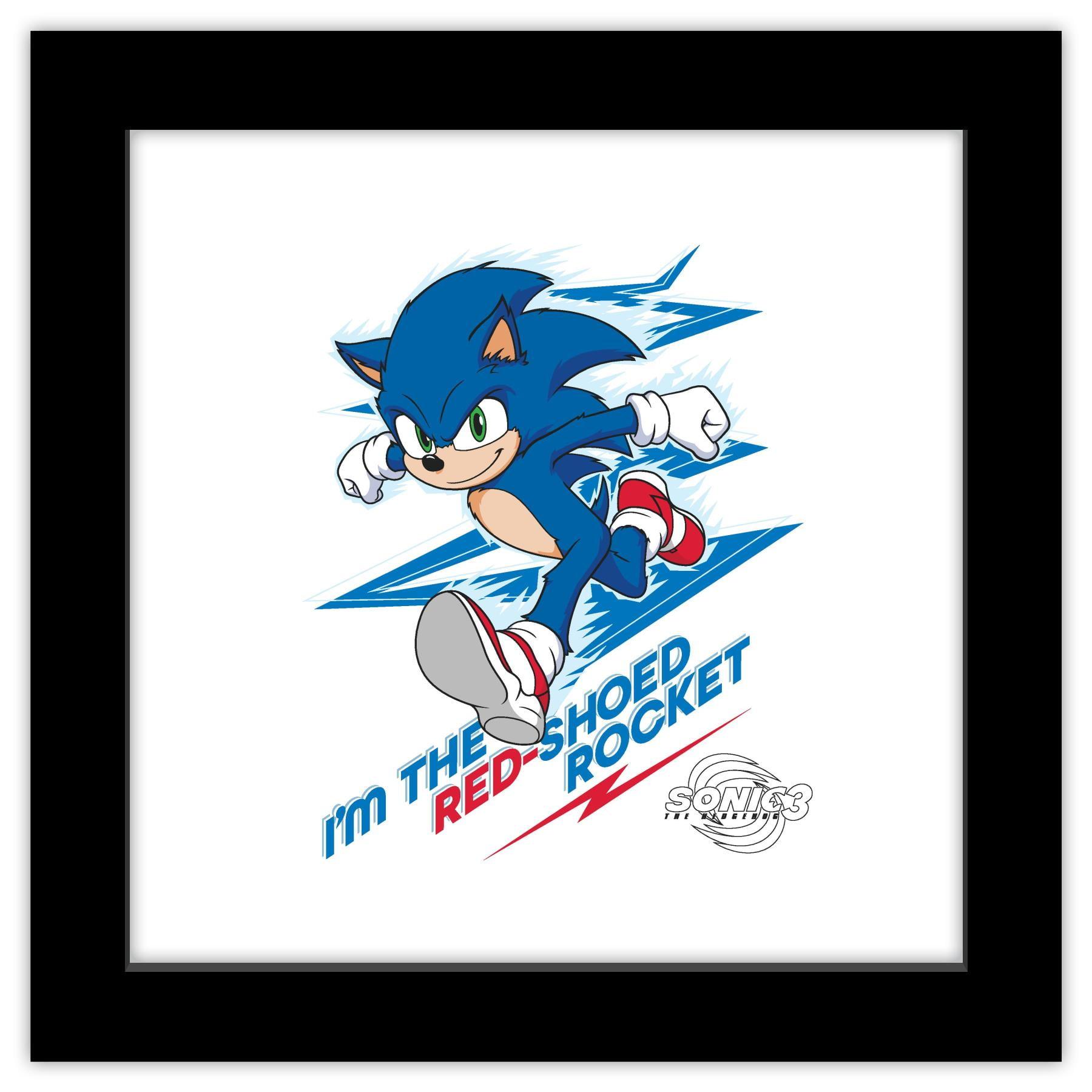 Sonic the Hedgehog Black Framed 12" x 12" Wall Art