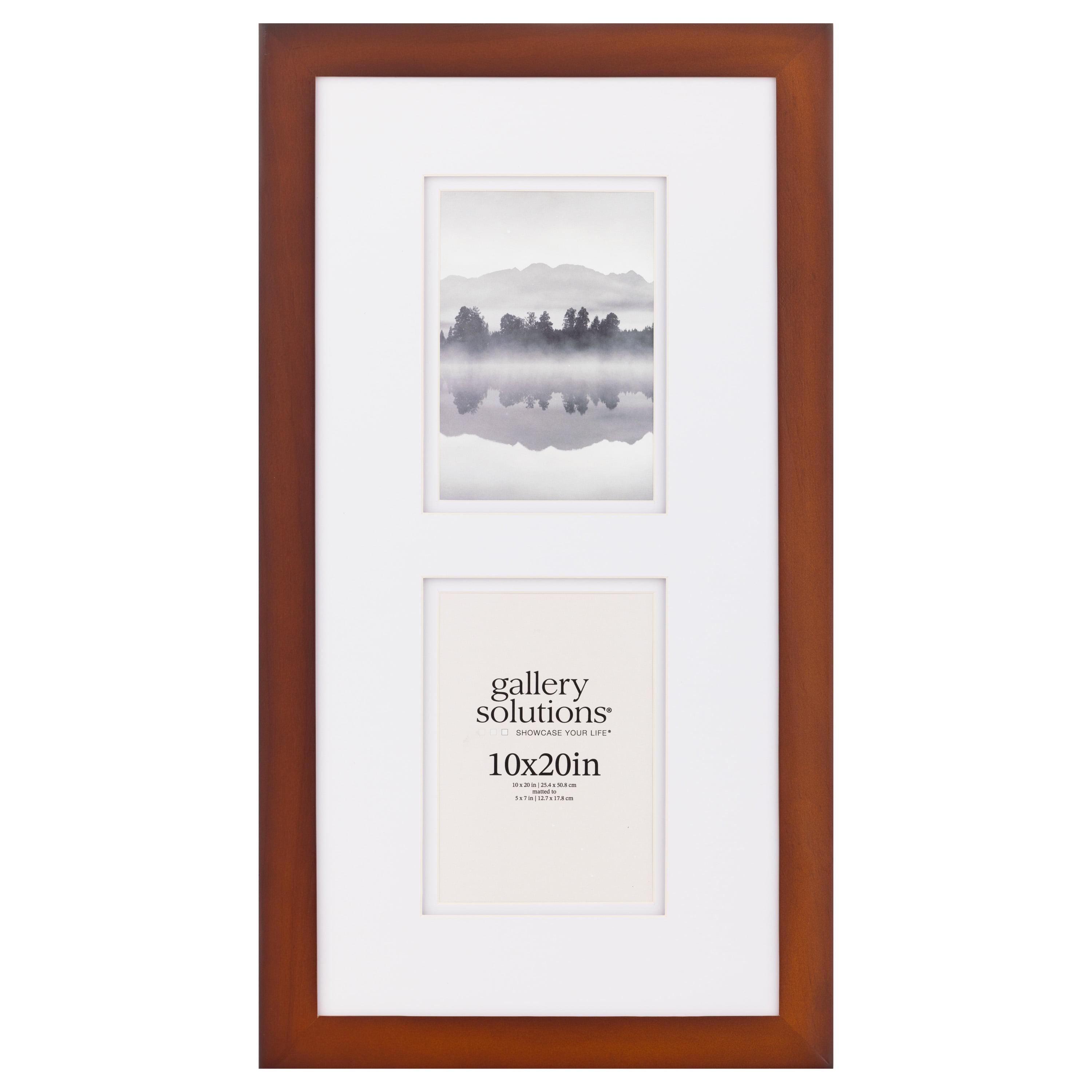 Gallery Solutions 5"x7" Double Mat Photo Frame Walnut Brown