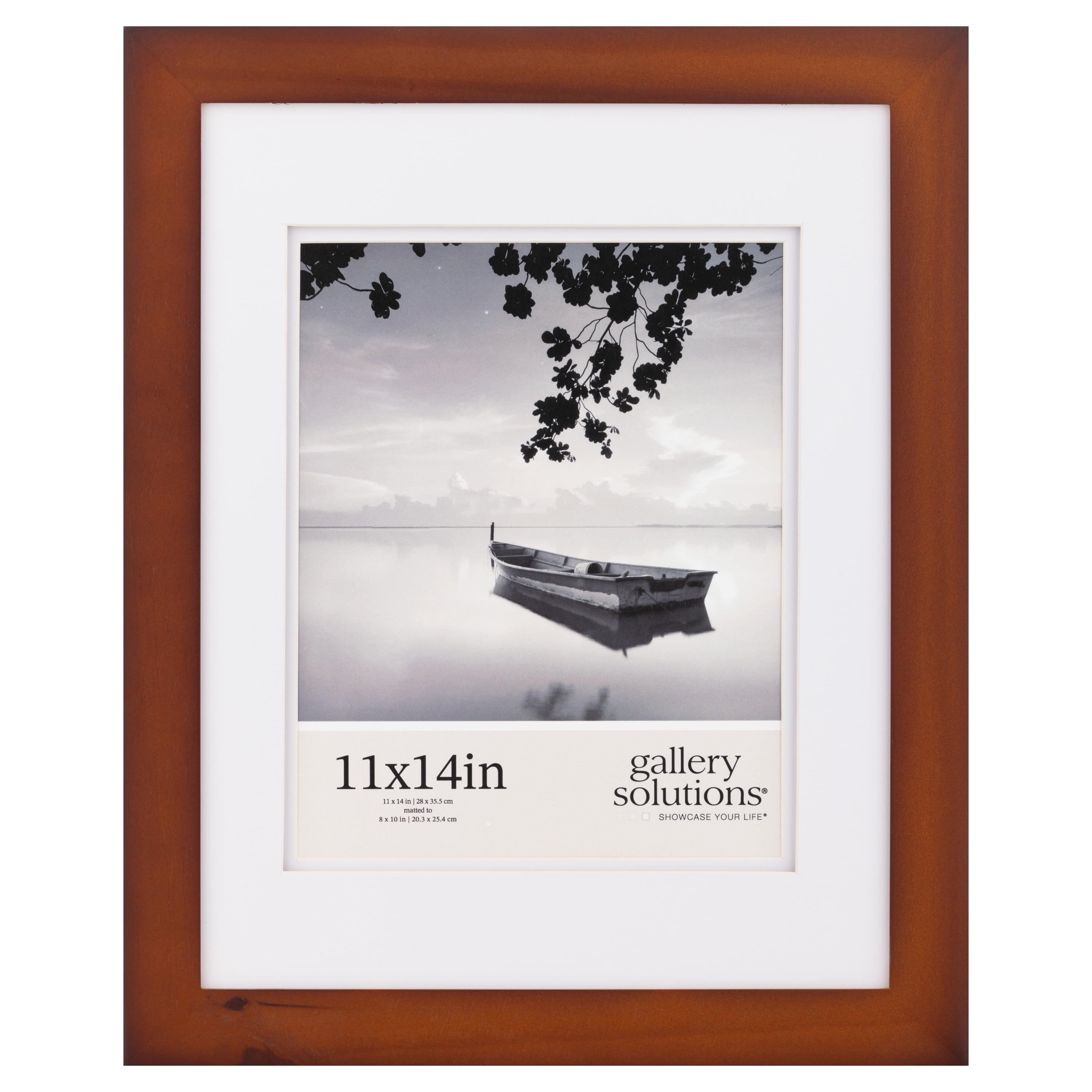 Gallery Solutions 11"x14" Flat Cherry Frame with Double White Mat, For 8"x10" Pictures