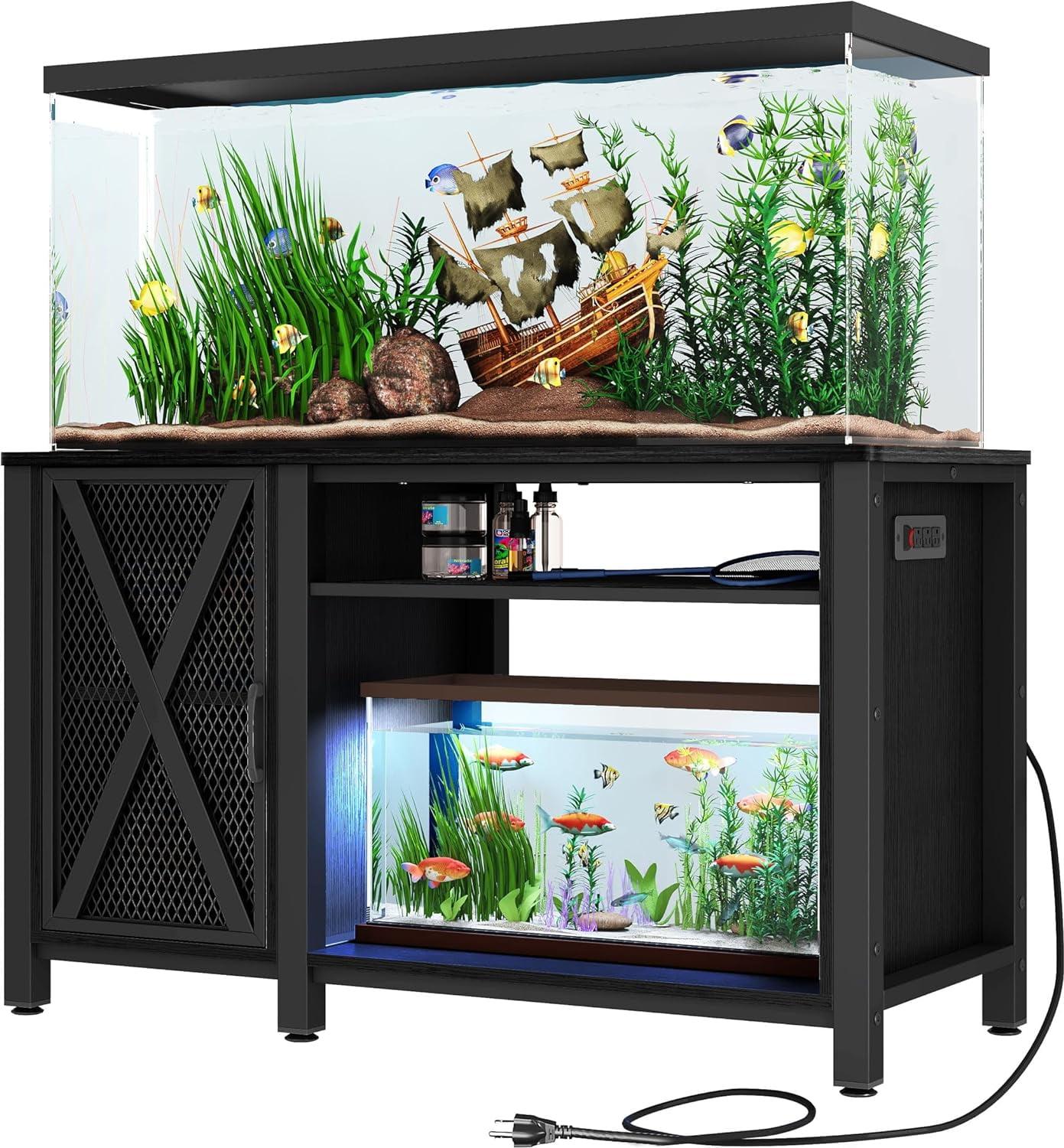 Archie & Oscar™ Chickerell 55-75 Gallon Rectangle Heavy Duty Metal Aquarium Stand with Power Outlets